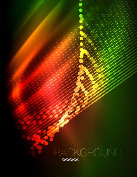 Yumuşak ışık efekti, parlak parlak neon koyu arka plan üzerinde düz çizgiler. Enerji Teknoloji fikir