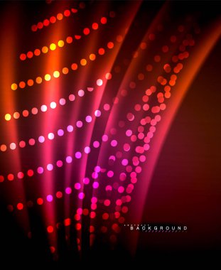 Neon parlayan techno hatları, yüksek teknoloji fütüristik arka plan şablonu kare şekilleri ile