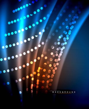 Neon parlayan techno hatları, yüksek teknoloji fütüristik arka plan şablonu kare şekilleri ile