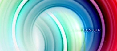 Gökkuşağı sıvı renkli arka plan - girdap ve daireler, bükülmüş sıvı renkler, renkli mermer veya plastik dalgalı doku zemin, çok renkli şablonu için iş veya teknoloji