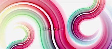 Gökkuşağı sıvı renkli arka plan - girdap ve daireler, bükülmüş sıvı renkler, renkli mermer veya plastik dalgalı doku zemin, çok renkli şablonu için iş veya teknoloji