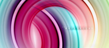 Gökkuşağı sıvı renkli arka plan - girdap ve daireler, bükülmüş sıvı renkler, renkli mermer veya plastik dalgalı doku zemin, çok renkli şablonu için iş veya teknoloji
