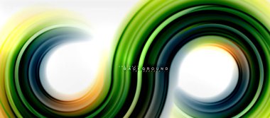 Gökkuşağı sıvı renkli arka plan - girdap ve daireler, bükülmüş sıvı renkler, renkli mermer veya plastik dalgalı doku zemin, çok renkli şablonu için iş veya teknoloji