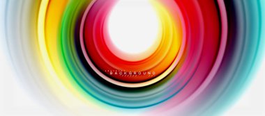 Gökkuşağı sıvı renkli arka plan - girdap ve daireler, bükülmüş sıvı renkler, renkli mermer veya plastik dalgalı doku zemin, çok renkli şablonu için iş veya teknoloji