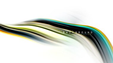 Sıvı sıvı karıştırma renkler konsepti üzerine açık gri renkli, dalga ve girdap eğrisi akışı satır, trendy soyut düzeni şablonu iş sunumu, app duvar kağıdı başlık sayfası, poster veya duvar kağıdı için