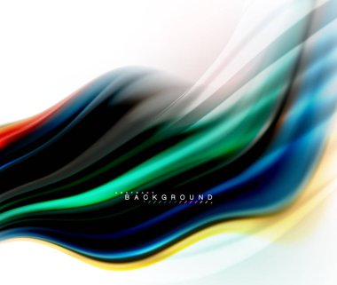 Sıvı sıvı karıştırma renkler konsepti üzerine açık gri renkli, dalga ve girdap eğrisi akışı satır, trendy soyut düzeni şablonu iş sunumu, app duvar kağıdı başlık sayfası, poster veya duvar kağıdı için