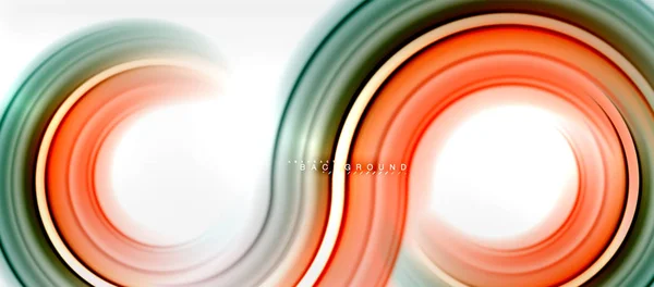 Linha de cores fluidas arco-íris fundo abstrato - redemoinho e círculos, design de cores líquidas torcidas, fundo colorido de textura ondulada em mármore ou plástico, modelo multicolorido para negócios ou tecnologia — Vetor de Stock