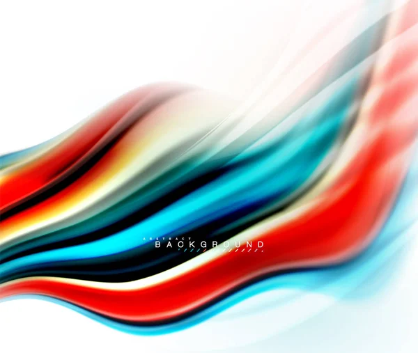 Fluid liquid mix colors concept on light grey background, wave and swirl curve flow line, trendy abstract layout template for business presentation, app wallpaper banner, poster or wallpaper — Archivo Imágenes Vectoriales