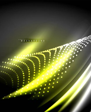 Neon parlayan techno hatları, yüksek teknoloji fütüristik arka plan şablonu kare şekilleri ile