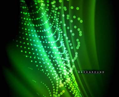 Neon parlayan techno hatları, yüksek teknoloji fütüristik arka plan şablonu kare şekilleri ile