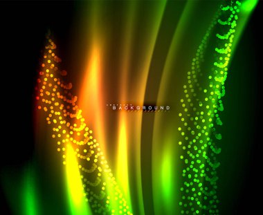 Neon parlayan techno hatları, yüksek teknoloji fütüristik arka plan şablonu kare şekilleri ile