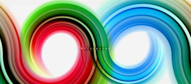 Gökkuşağı sıvı renkli arka plan - girdap ve daireler, bükülmüş sıvı renkler, renkli mermer veya plastik dalgalı doku zemin, çok renkli şablonu için iş veya teknoloji