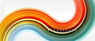 Gökkuşağı sıvı renkli arka plan - girdap ve daireler, bükülmüş sıvı renkler, renkli mermer veya plastik dalgalı doku zemin, çok renkli şablonu için iş veya teknoloji