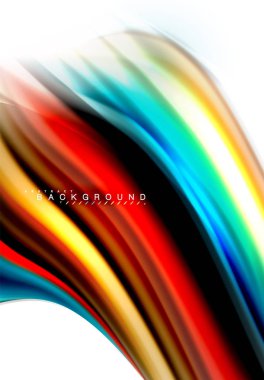 Sıvı sıvı karıştırma renkler konsepti üzerine açık gri renkli, dalga ve girdap eğrisi akışı satır, trendy soyut düzeni şablonu iş sunumu, app duvar kağıdı başlık sayfası, poster veya duvar kağıdı için