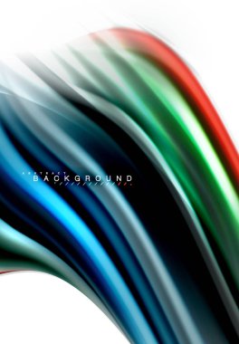 Sıvı sıvı karıştırma renkler konsepti üzerine açık gri renkli, dalga ve girdap eğrisi akışı satır, trendy soyut düzeni şablonu iş sunumu, app duvar kağıdı başlık sayfası, poster veya duvar kağıdı için