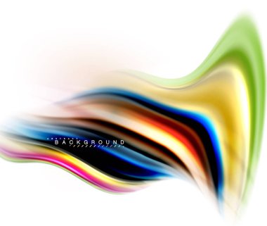 Sıvı sıvı karıştırma renkler konsepti üzerine açık gri renkli, dalga ve girdap eğrisi akışı satır, trendy soyut düzeni şablonu iş sunumu, app duvar kağıdı başlık sayfası, poster veya duvar kağıdı için