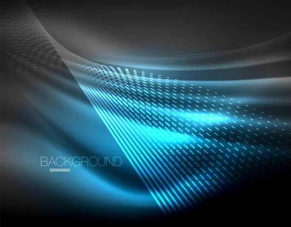 Yumuşak ışık efekti, parlak parlak neon koyu arka plan üzerinde düz çizgiler. Enerji Teknoloji fikir