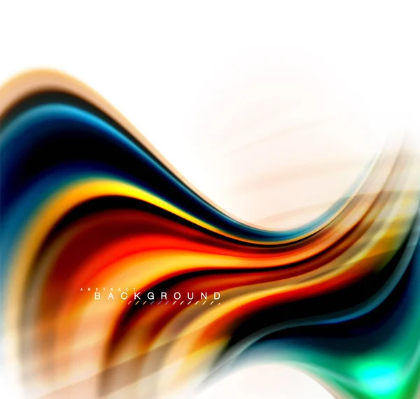 Fluid liquid mix colors concept on light grey background, wave and swirl curve flow line, trendy abstract layout template for business presentation, app wallpaper banner, poster or wallpaper — Archivo Imágenes Vectoriales