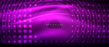 Neon parlayan çizgiler, sihirli enerji uzay ışığı konsepti, soyut arka plan duvar kağıdı tasarımı