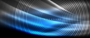 Neon parlayan çizgiler, sihirli enerji uzay ışığı konsepti, soyut arka plan duvar kağıdı tasarımı