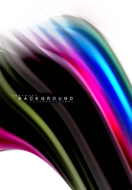 Sıvı sıvı karıştırma renkler konsepti üzerine açık gri renkli, dalga ve girdap eğrisi akışı satır, trendy soyut düzeni şablonu iş sunumu, app duvar kağıdı başlık sayfası, poster veya duvar kağıdı için