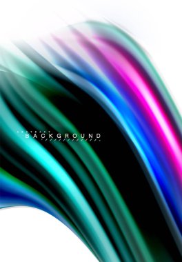 Sıvı sıvı karıştırma renkler konsepti üzerine açık gri renkli, dalga ve girdap eğrisi akışı satır, trendy soyut düzeni şablonu iş sunumu, app duvar kağıdı başlık sayfası, poster veya duvar kağıdı için