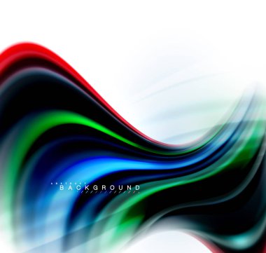 Sıvı sıvı karıştırma renkler konsepti üzerine açık gri renkli, dalga ve girdap eğrisi akışı satır, trendy soyut düzeni şablonu iş sunumu, app duvar kağıdı başlık sayfası, poster veya duvar kağıdı için