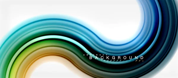 Szivárvány fluid color line absztrakt háttér - örvény és körök, csavart design folyékony színek, színes márványból vagy műanyag hullámos textúra hátteret, tarka sablon, üzleti vagy technológia — Stock Vector