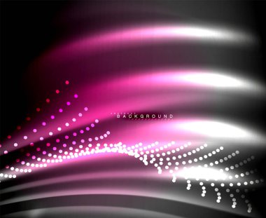 Neon parlayan techno hatları, yüksek teknoloji fütüristik arka plan şablonu kare şekilleri ile