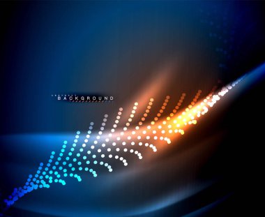 Neon parlayan techno hatları, yüksek teknoloji fütüristik arka plan şablonu kare şekilleri ile