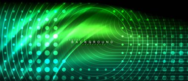 Neon parlayan çizgiler, sihirli enerji uzay ışığı konsepti, soyut arka plan duvar kağıdı tasarımı