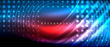 Neon parlayan çizgiler, sihirli enerji uzay ışığı konsepti, soyut arka plan duvar kağıdı tasarımı