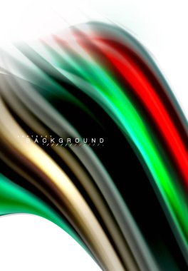 Sıvı sıvı karıştırma renkler konsepti üzerine açık gri renkli, dalga ve girdap eğrisi akışı satır, trendy soyut düzeni şablonu iş sunumu, app duvar kağıdı başlık sayfası, poster veya duvar kağıdı için