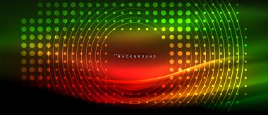 Neon parlayan çizgiler, sihirli enerji uzay ışığı konsepti, soyut arka plan duvar kağıdı tasarımı