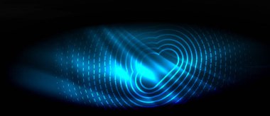 Neon parlayan dalga, sihirli enerji ve ışık arka plan. Duvar kağıdı şablonu, yüksek teknoloji gelecek kavramı