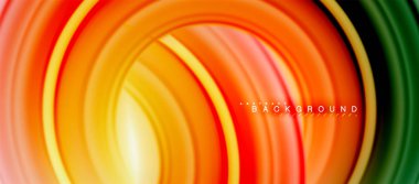 Gökkuşağı sıvı renkli arka plan - girdap ve daireler, bükülmüş sıvı renkler, renkli mermer veya plastik dalgalı doku zemin, çok renkli şablonu için iş veya teknoloji