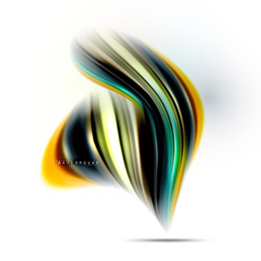 Sıvı sıvı karıştırma renkler konsepti üzerine açık gri renkli, dalga ve girdap eğrisi akışı satır, trendy soyut düzeni şablonu iş sunumu, app duvar kağıdı başlık sayfası, poster veya duvar kağıdı için