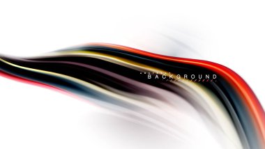 Sıvı sıvı karıştırma renkler konsepti üzerine açık gri renkli, dalga ve girdap eğrisi akışı satır, trendy soyut düzeni şablonu iş sunumu, app duvar kağıdı başlık sayfası, poster veya duvar kağıdı için