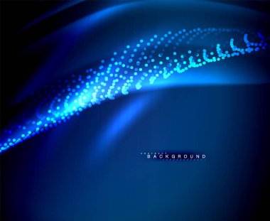 Neon parlayan techno hatları, yüksek teknoloji fütüristik arka plan şablonu kare şekilleri ile