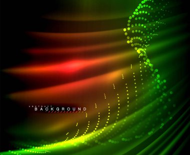 Neon parlayan techno hatları, yüksek teknoloji fütüristik arka plan şablonu kare şekilleri ile