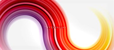 Gökkuşağı sıvı renkli arka plan - girdap ve daireler, bükülmüş sıvı renkler, renkli mermer veya plastik dalgalı doku zemin, çok renkli şablonu için iş veya teknoloji