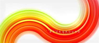 Gökkuşağı sıvı renkli arka plan - girdap ve daireler, bükülmüş sıvı renkler, renkli mermer veya plastik dalgalı doku zemin, çok renkli şablonu için iş veya teknoloji