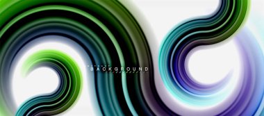 Gökkuşağı sıvı renkli arka plan - girdap ve daireler, bükülmüş sıvı renkler, renkli mermer veya plastik dalgalı doku zemin, çok renkli şablonu için iş veya teknoloji