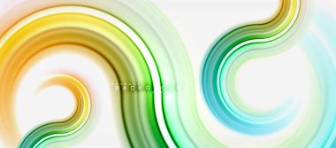 Gökkuşağı sıvı renkli arka plan - girdap ve daireler, bükülmüş sıvı renkler, renkli mermer veya plastik dalgalı doku zemin, çok renkli şablonu için iş veya teknoloji