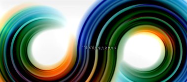 Gökkuşağı sıvı renkli arka plan - girdap ve daireler, bükülmüş sıvı renkler, renkli mermer veya plastik dalgalı doku zemin, çok renkli şablonu için iş veya teknoloji