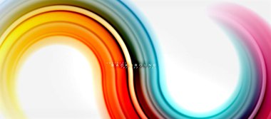 Gökkuşağı sıvı renkli arka plan - girdap ve daireler, bükülmüş sıvı renkler, renkli mermer veya plastik dalgalı doku zemin, çok renkli şablonu için iş veya teknoloji