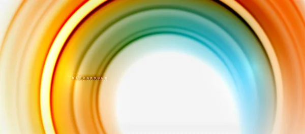 Fondo abstracto de la línea de color fluido arco iris - remolino y círculos, diseño de colores líquidos retorcidos, mármol colorido o fondo de textura ondulada de plástico, plantilla multicolor para negocios o tecnología — Archivo Imágenes Vectoriales