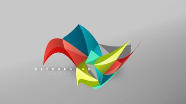 Arka plan - geometrik origami stil şekil kompozisyon, üçgen düşük poli tasarım konsepti. Renkli şık minimalist resimde