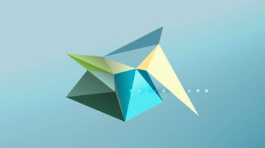 Arka plan - geometrik origami stil şekil kompozisyon, üçgen düşük poli tasarım konsepti. Renkli şık minimalist resimde