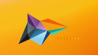 Arka plan - geometrik origami stil şekil kompozisyon, üçgen düşük poli tasarım konsepti. Renkli şık minimalist resimde